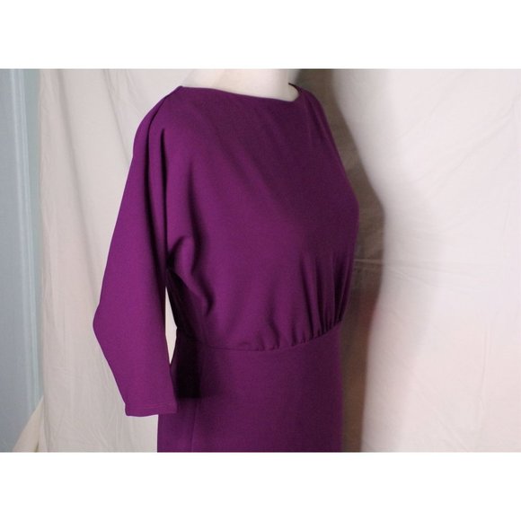 ALEXIA ADMOR Paris Dolman 3/4 Sleeve Sheath Dress Plum Medium NEW - Picture 6 of 9